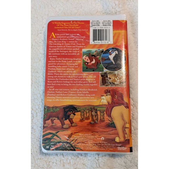 New Sealed Disney VHS Movie - The Lion King 2 Simba's Pride - Picture 2 of 6
